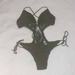 EUC Abercrombie & Fitch Green Knit Swimsuit Size Small